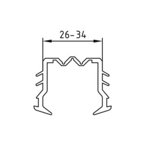 DUCO Droogbeglazingsrubber Glasgoot 26-34mm H15 P4004 Zwart