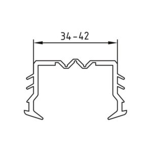 DUCO Droogbeglazingsrubber Glasgoot 34-42mm H15 P4009 Zwart