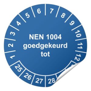 Keuringssticker NEN 1004 goedgekeurd tot Ø 20 mm - 1100 stickers (op rol)