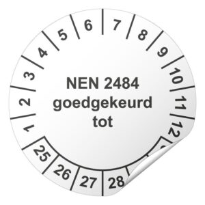 Keuringssticker NEN 2484 goedgekeurd tot Ø 40 mm - 600 stuks (op rol)