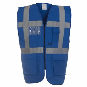 Veiligheidshesje met rits blauw - M