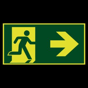 Nooduitgang naar rechts lichtgevend - 300 x 150 mm - Kunststof bord