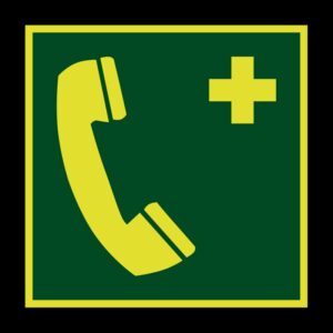 Telefoon voor noodgevallen lichtgevend - 150 x 150 mm - Kunststof bord