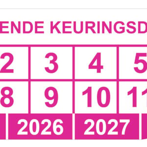 Keuringssticker volgende keuringsdatum rechthoek 50 x 25 mm - 100 stuks (op rol)