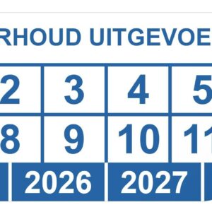 Keuringssticker onderhoud uitgevoerd op rechthoek 50 x 25 mm - 100 stuks (op rol)