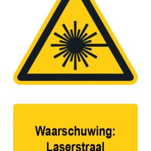 Waarschuwingsbord / sticker laserstraal met tekst - A3