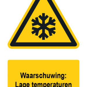 Waarschuwingsbord / sticker lage temperaturen met tekst - A3