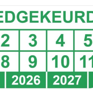 Keuringssticker goedgekeurd op rechthoek 50 x 25 mm - 100 stuks (op rol)
