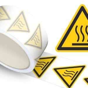 Waarschuwingssticker hoge temperaturen, op rol - 100 mm breed - 100 stickers