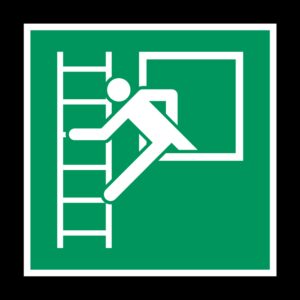 Noodvenster met vluchtladder - 100 x 100 mm - Kunststof bord