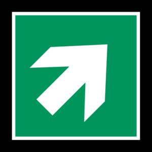 Richtingaanwijzing schuin - 100 x 100 mm - Kunststof bord