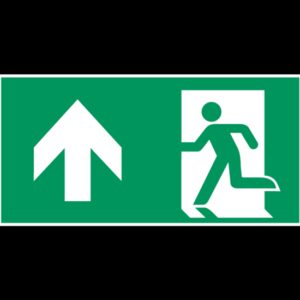 Nooduitgang rechtdoor - 200 x 100 mm - Sticker