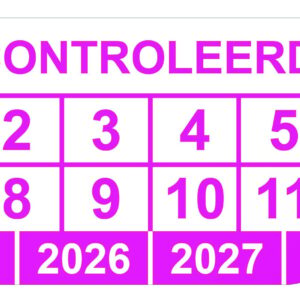 Keuringssticker gecontroleerd op rechthoek 50 x 25 mm - 100 stuks (op rol)