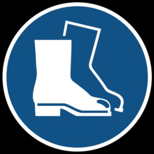 Veiligheidsschoenen verplicht gebods- Ø 100 mm - Kunststof bord