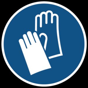 Veiligheidshandschoenen verplicht gebods- Ø 100 mm - Kunststof bord