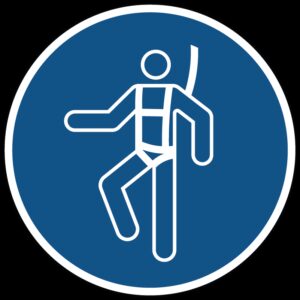 Individueel veiligheidsharnas verplicht gebods- Ø 100 mm - Kunststof bord
