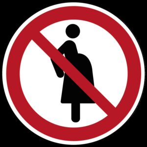 Verboden voor zwangere vrouwen - Ø 100 mm - Kunststof bord