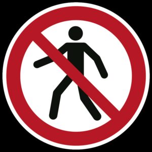 Verboden voor voetgangers - Ø 100 mm - Kunststof bord