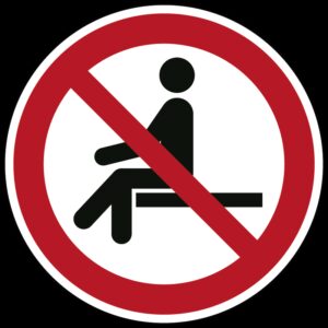 Verboden te zitten - Ø 100 mm - Kunststof bord
