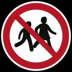 Kinderen niet toegestaan - Ø 100 mm - Kunststof bord