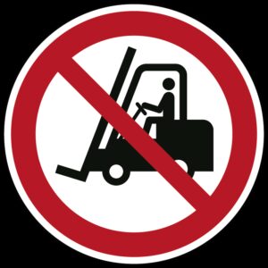 Heftruck verboden - Ø 100 mm - Kunststof bord