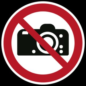 Fotograferen verboden - Ø 100 mm - Kunststof bord