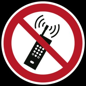 Draagbare telefoon verboden - Ø 100 mm - Kunststof bord