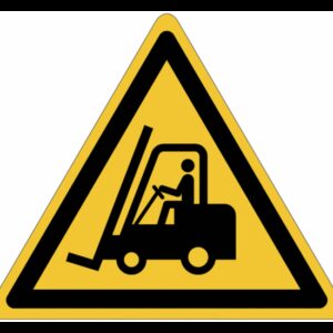 Heftruck transportvoertuigen waarschuwingspictogramtransportvoertuigen waarschuwings- 100 mm breed - Kunststof bord