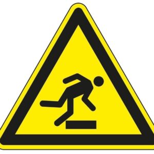 struikelgevaar waarschuwingspictogram  - 100 mm breed - Kunststof bord