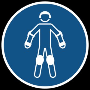Draag beschermende rollersportuitrusting gebods- Ø 100 mm - Kunststof bord