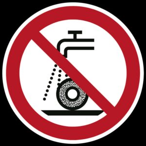Verboden nat te slijpen - Ø 100 mm - Kunststof bord