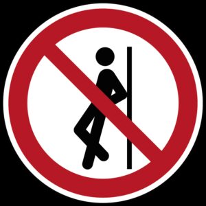 Tegenaan leunen verboden - Ø 100 mm - Kunststof bord