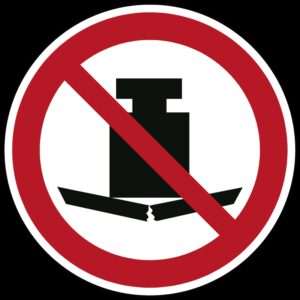 Geen zware lasten plaatsen - Ø 100 mm - Kunststof bord