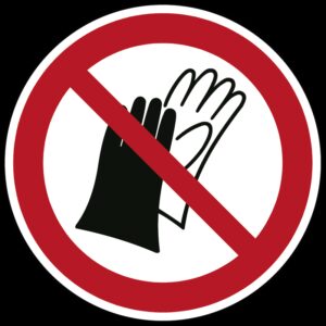 Dragen van handschoenen verboden - Ø 100 mm - Kunststof bord