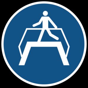 Oversteekplaats gebruiken gebods- Ø 100 mm - Kunststof bord