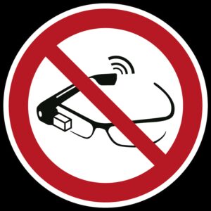 Gebruik van slimme brillen verboden - Ø 100 mm - Kunststof bord