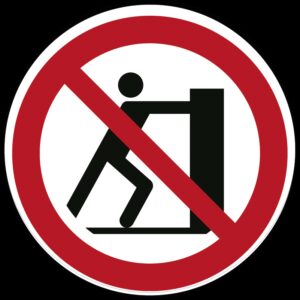 Duwen verboden - Ø 100 mm - Kunststof bord