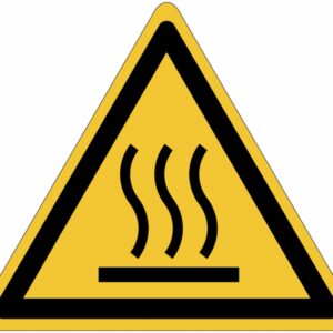 Het warm oppervlak waarschuwings- 100 mm breed - Kunststof bord