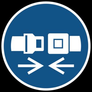 Gordel dragen verplicht gebods- Ø 200 mm - Sticker