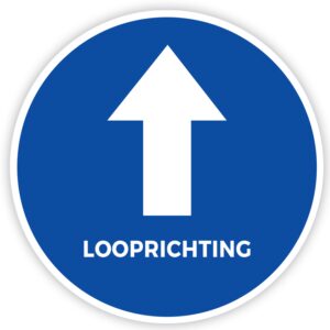 Vloersticker looprichting tekst - Ø 200 mm