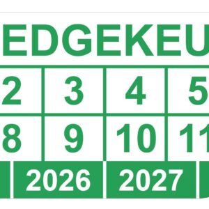 Keuringssticker goedgekeurd rechthoek 50 x 25 mm - 100 stuks (op rol)