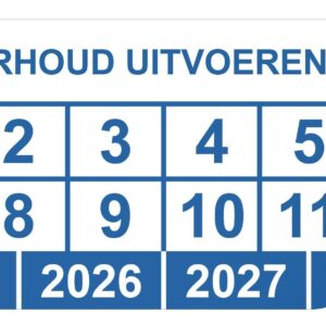 Keuringssticker onderhoud uitvoeren voor rechthoek 50 x 25 mm - 100 stuks (op rol)