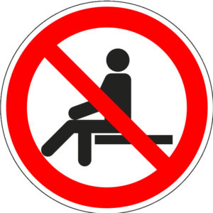 Verboden te zitten vloersticker - Ø 250 mm