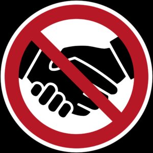 Verboden handen te schudden - Ø 100 mm
