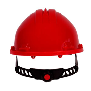 Veiligheidshelm / bouwhelm met verstelbare draaiknop - Rood